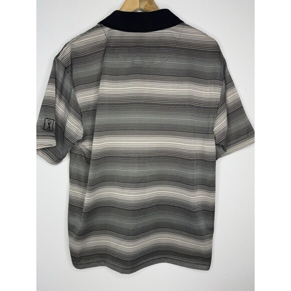 PGA TOUR Polo Shirt Gray White Golf Performance Stretch Comfort Mens Size Large - Picture 7 of 11